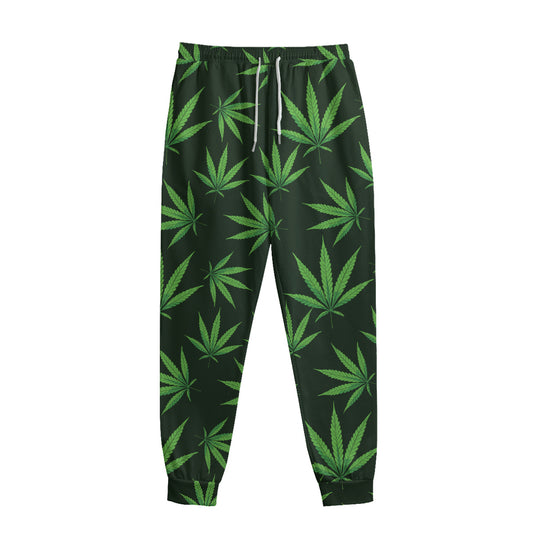 Pot Leaf Pattern Print Sweatpants