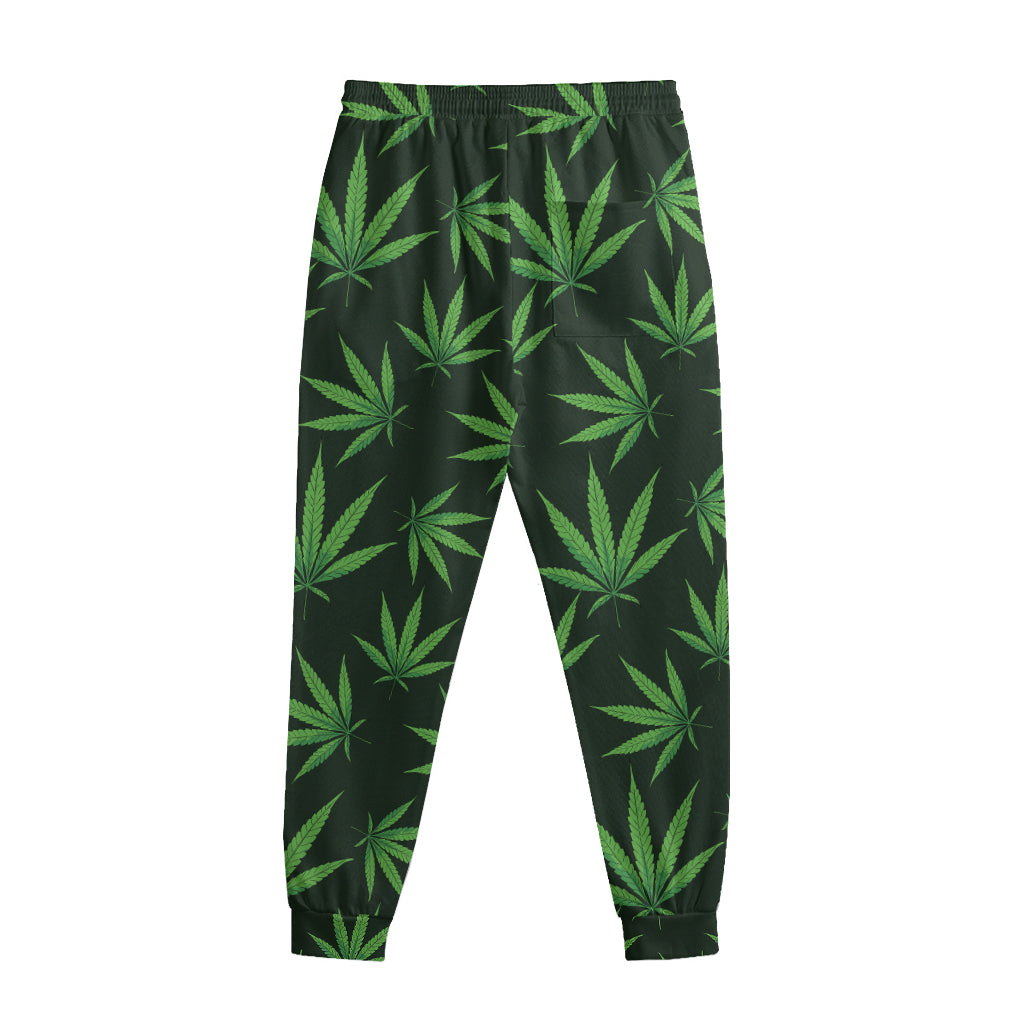 Pot Leaf Pattern Print Sweatpants