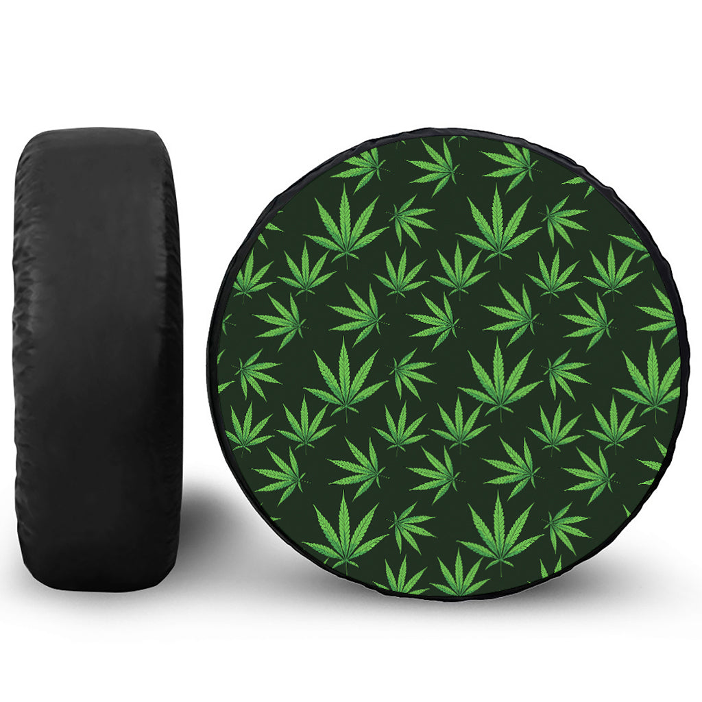 Pot Leaf Pattern Print Tire Cover