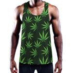 Pot Leaf Pattern Print Training Tank Top