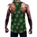Pot Leaf Pattern Print Training Tank Top