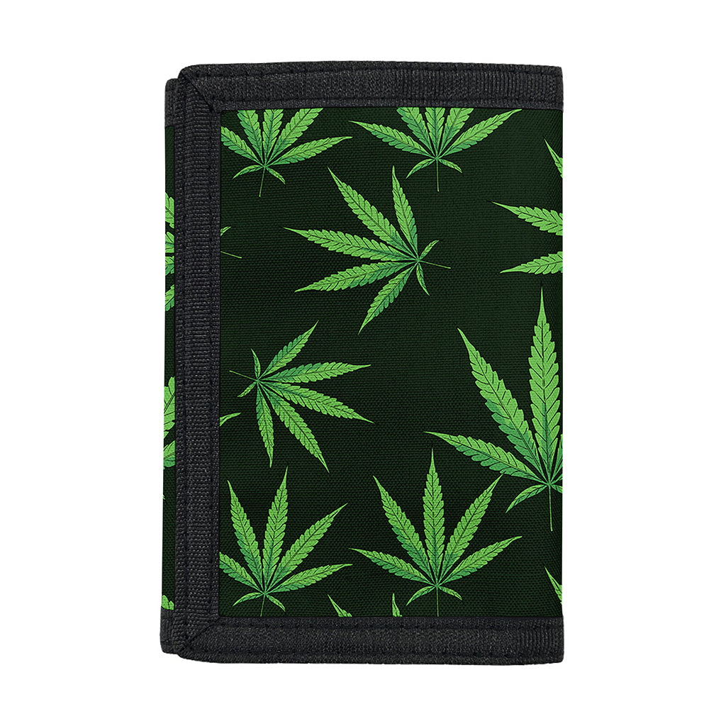 Pot Leaf Pattern Print Trifold Wallet