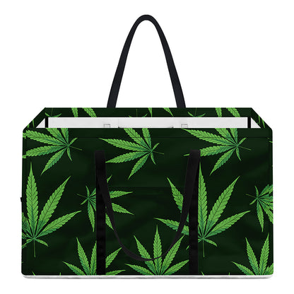 Pot Leaf Pattern Print Utility Tote Bag