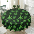 Pot Leaf Pattern Print Waterproof Round Tablecloth