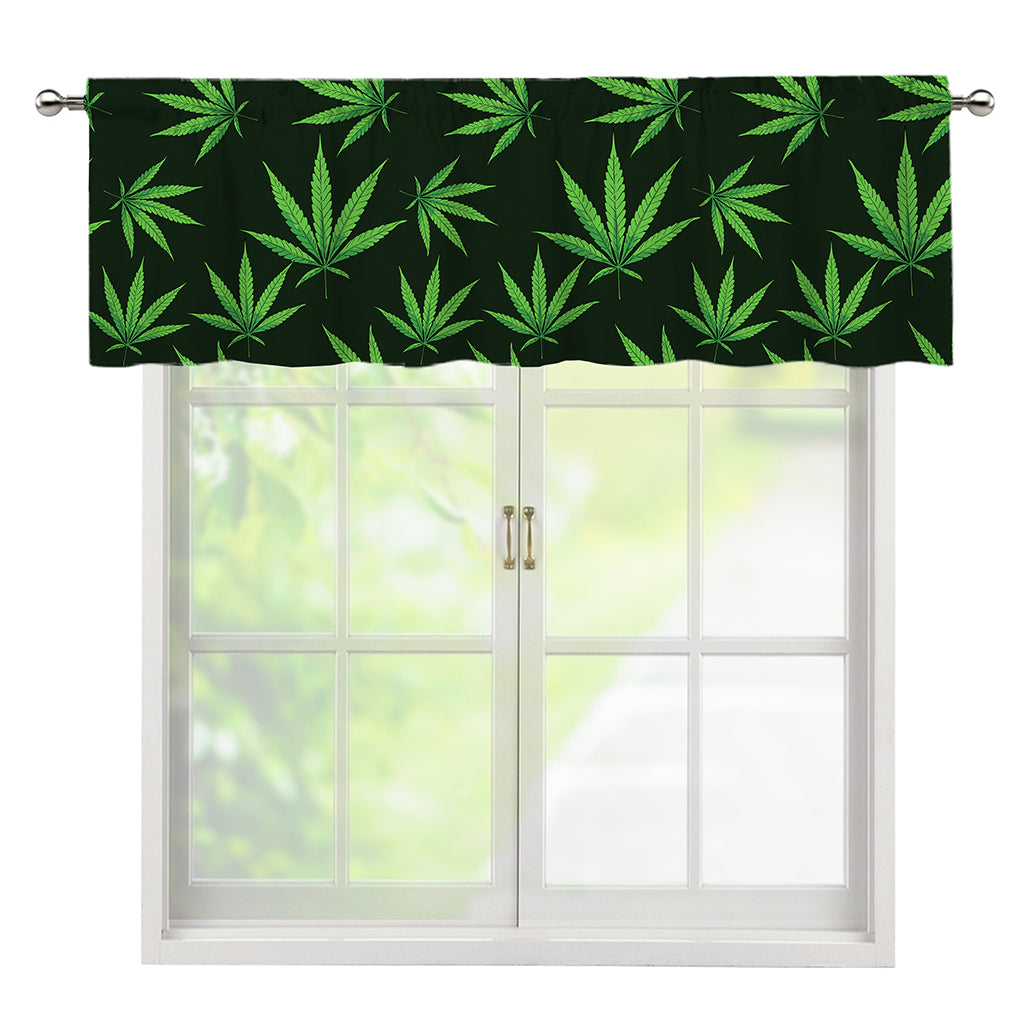 Pot Leaf Pattern Print Window Valance