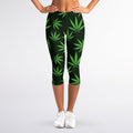 Pot Leaf Pattern Print Women's Capri Leggings