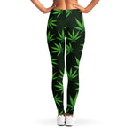 Pot Leaf Pattern Print Women's Leggings