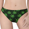 Pot Leaf Pattern Print Women's Thong