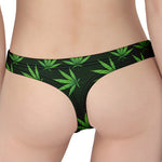 Pot Leaf Pattern Print Women's Thong