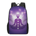 Power Of Seven Chakras Print 17 Inch Backpack