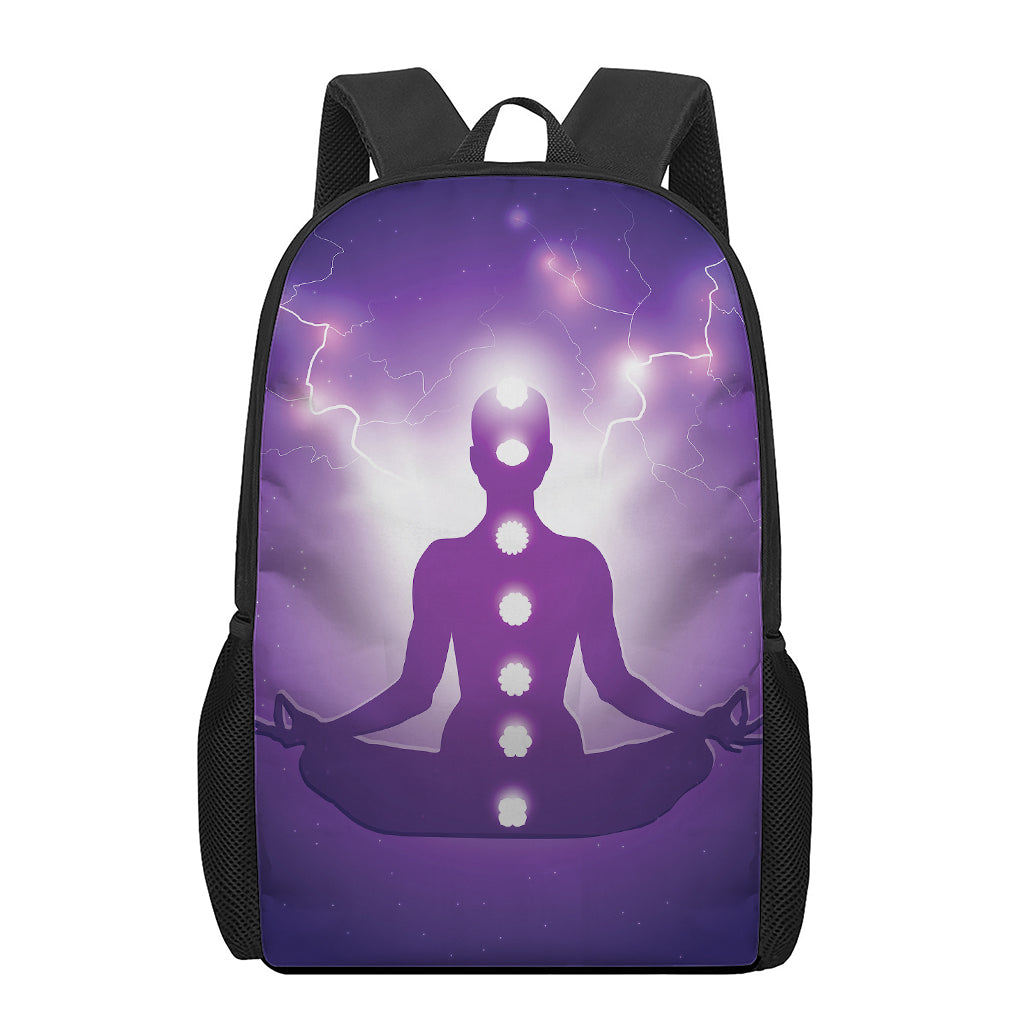 Power Of Seven Chakras Print 17 Inch Backpack