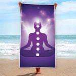 Power Of Seven Chakras Print Beach Towel