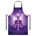 Power Of Seven Chakras Print Bib Apron With Pocket