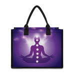 Power Of Seven Chakras Print Canvas Tote Bag