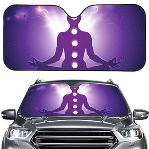 Power Of Seven Chakras Print Car Windshield Sun Shade