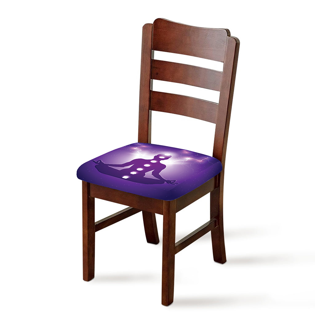 Power Of Seven Chakras Print Chair Cushion Cover