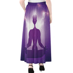 Power Of Seven Chakras Print Chiffon Maxi Skirt