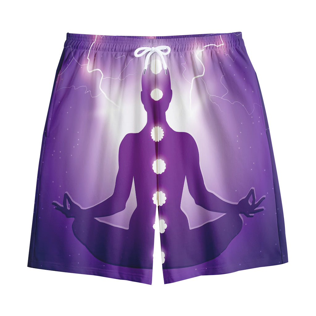Power Of Seven Chakras Print Cotton Shorts