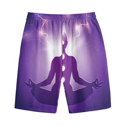 Power Of Seven Chakras Print Cotton Shorts