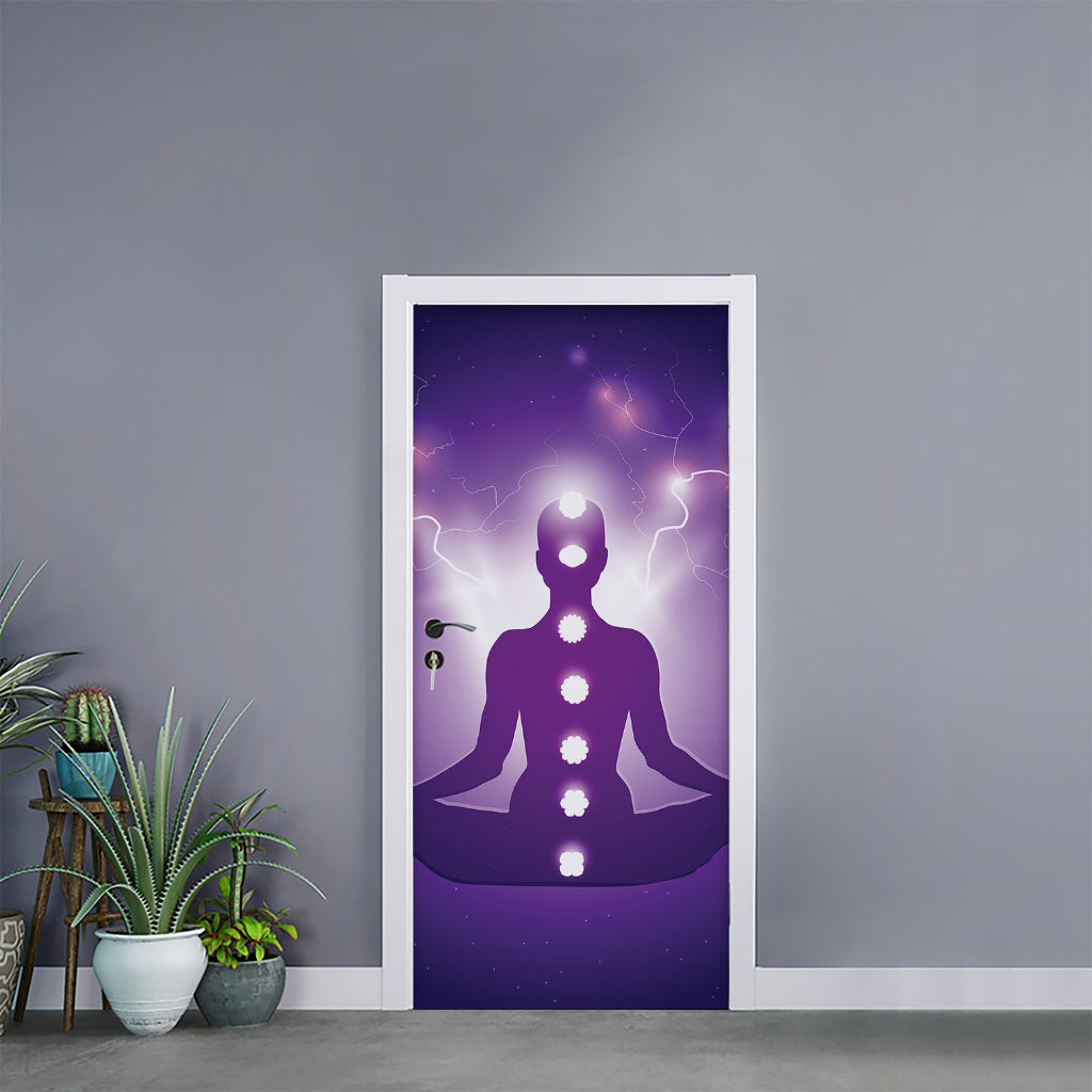 Power Of Seven Chakras Print Door Sticker