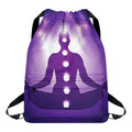 Power Of Seven Chakras Print Drawstring Backpack