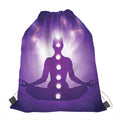 Power Of Seven Chakras Print Drawstring Bag