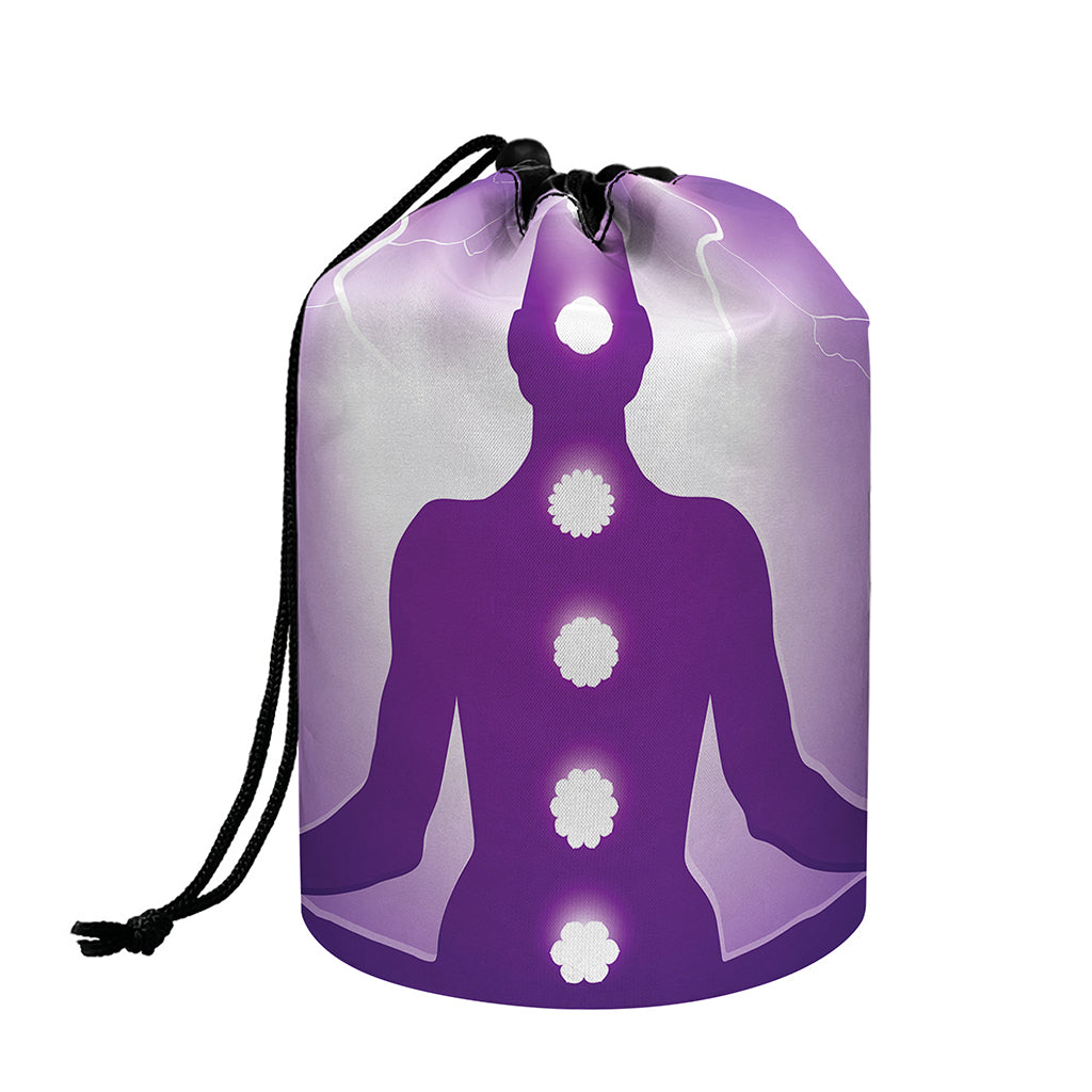 Power Of Seven Chakras Print Drawstring Makeup Bag
