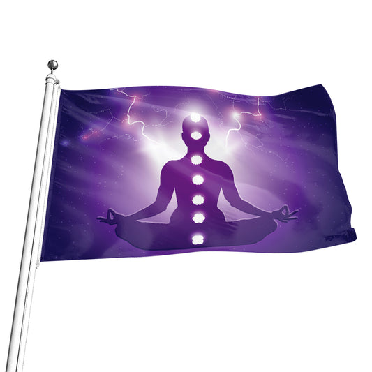 Power Of Seven Chakras Print Flag