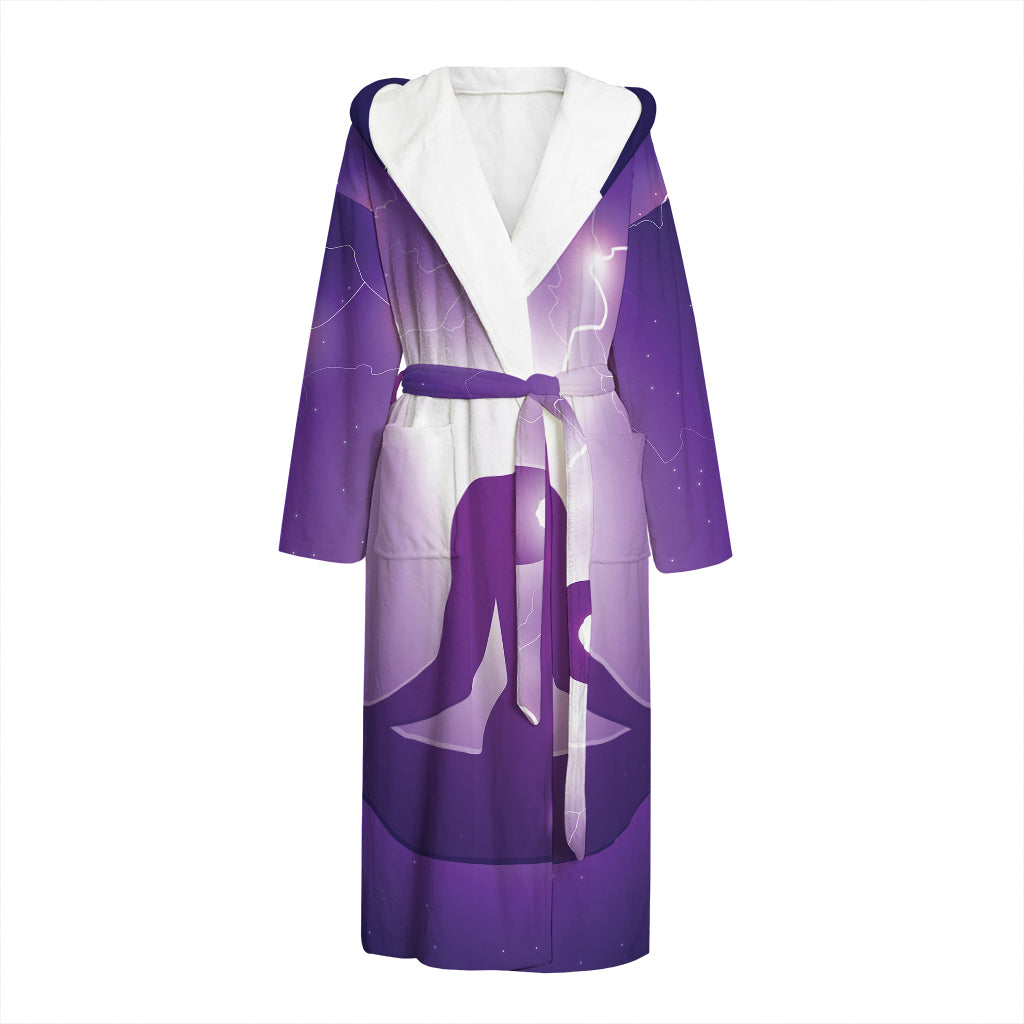 Power Of Seven Chakras Print Hooded Bathrobe