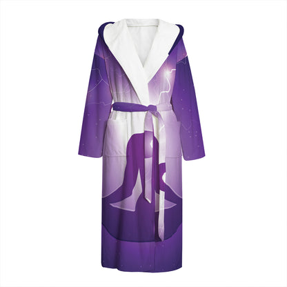 Power Of Seven Chakras Print Hooded Bathrobe