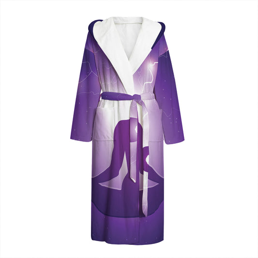 Power Of Seven Chakras Print Hooded Bathrobe