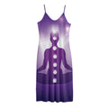Power Of Seven Chakras Print Jersey Midi Cami Dress