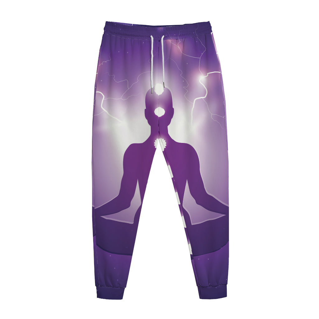 Power Of Seven Chakras Print Jogger Pants