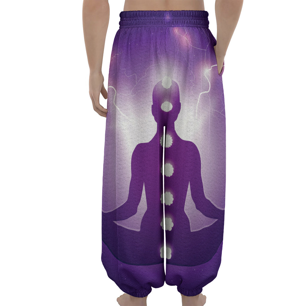 Power Of Seven Chakras Print Lantern Pants