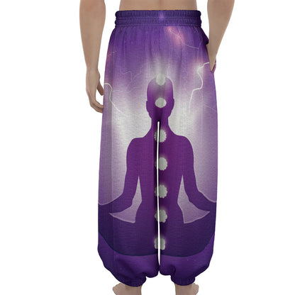 Power Of Seven Chakras Print Lantern Pants