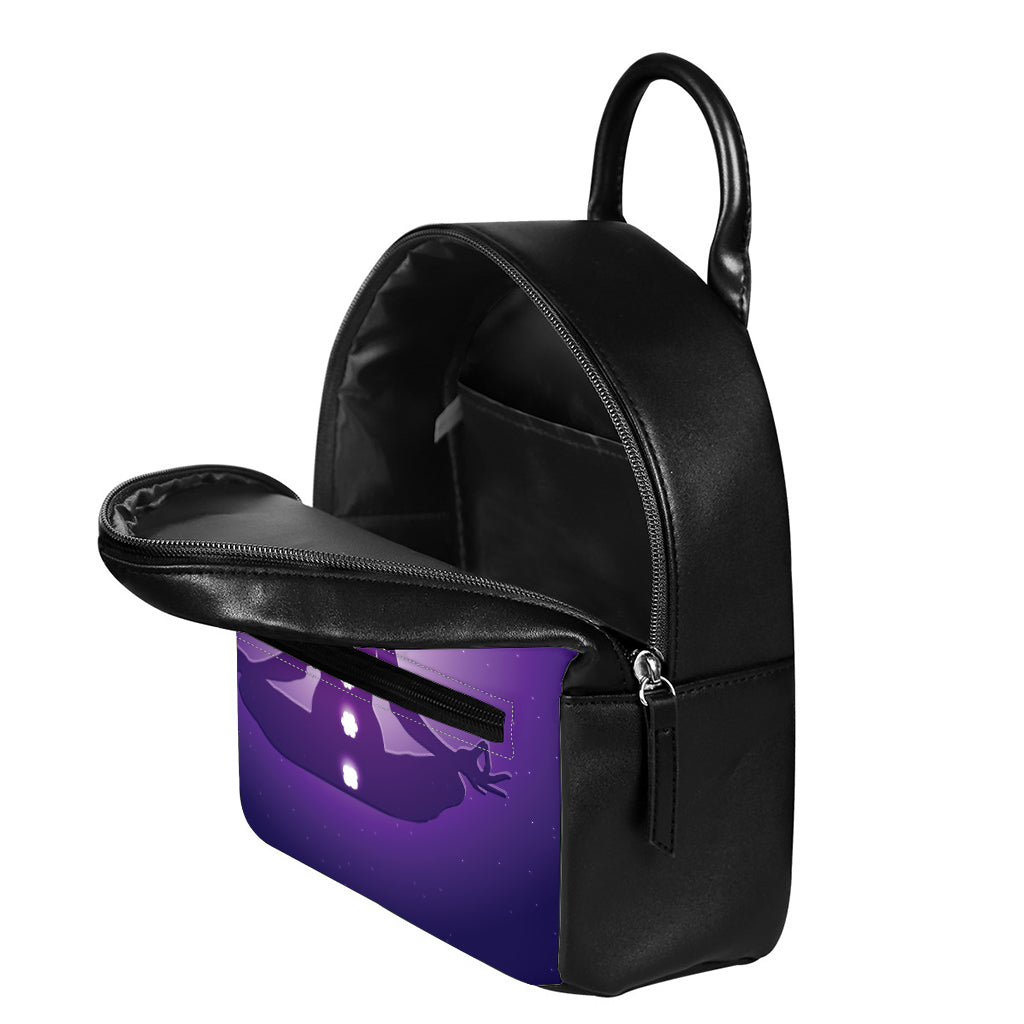 Power Of Seven Chakras Print Leather Backpack