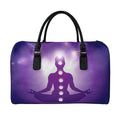 Power Of Seven Chakras Print Leather Duffel Bag