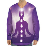 Power Of Seven Chakras Print Long Sleeve Baseball Jersey