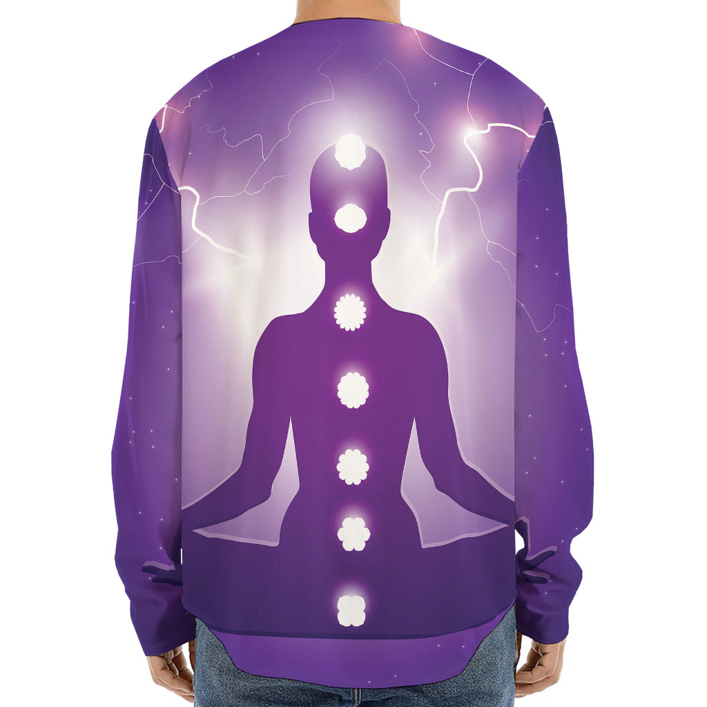 Power Of Seven Chakras Print Long Sleeve Baseball Jersey