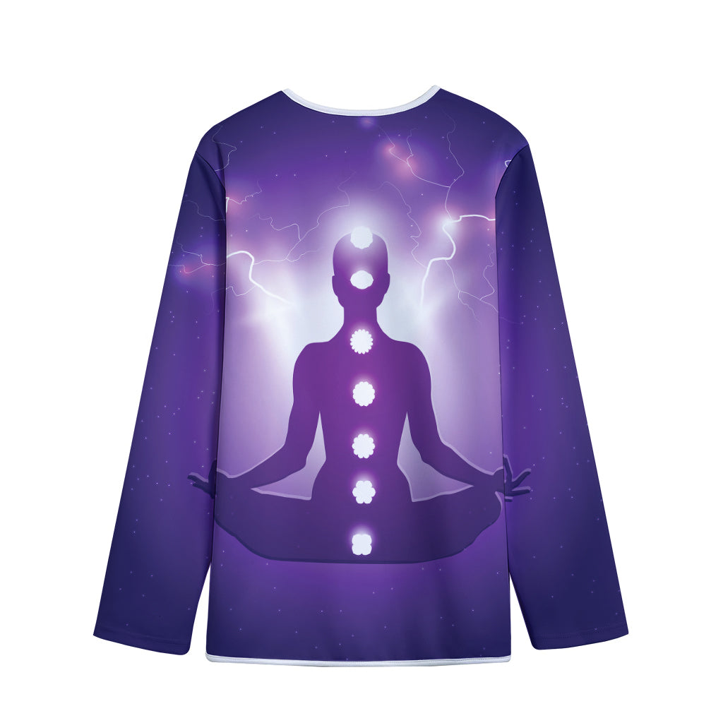 Power Of Seven Chakras Print Long Sleeve Short Coat