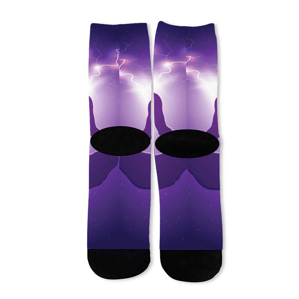 Power Of Seven Chakras Print Long Socks