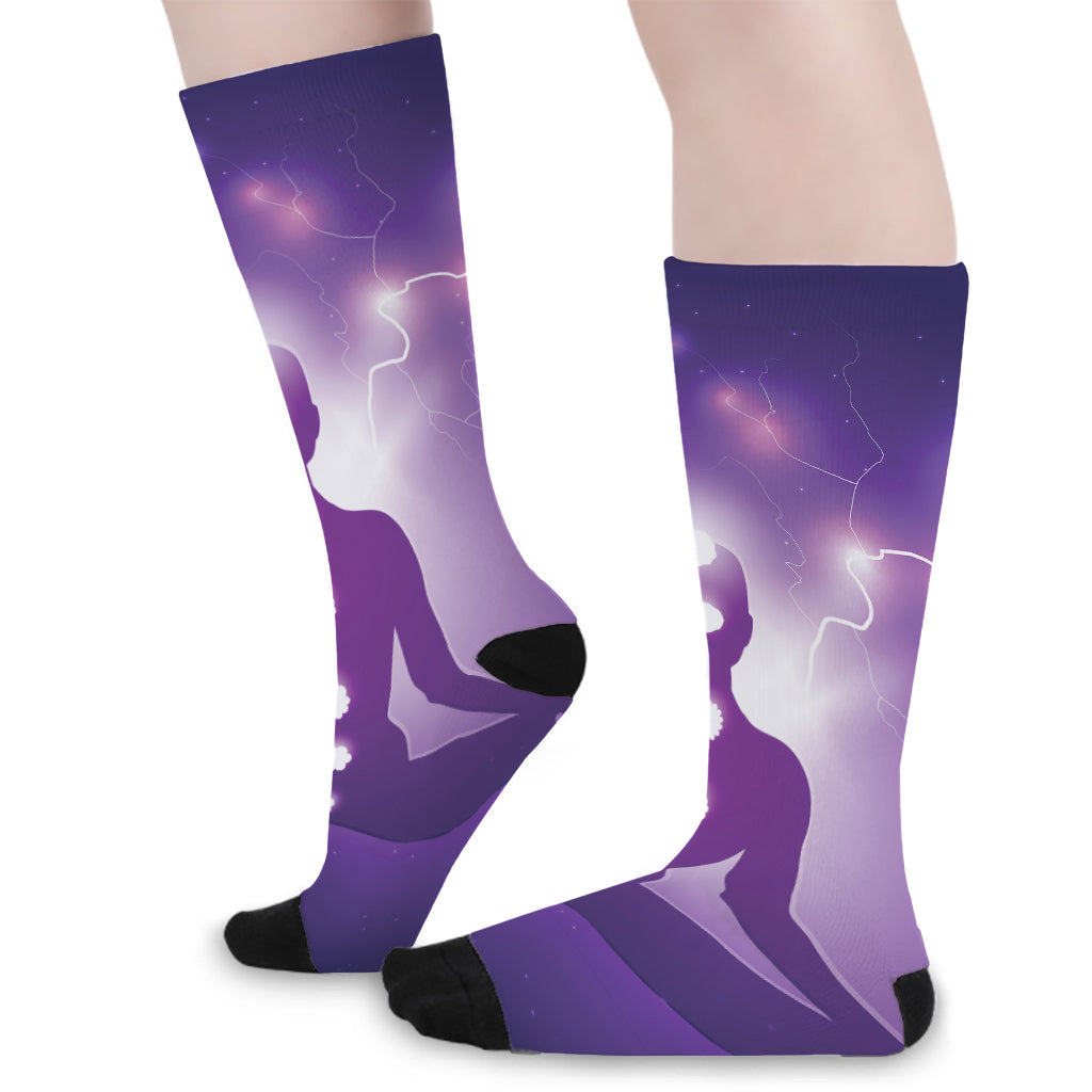 Power Of Seven Chakras Print Long Socks