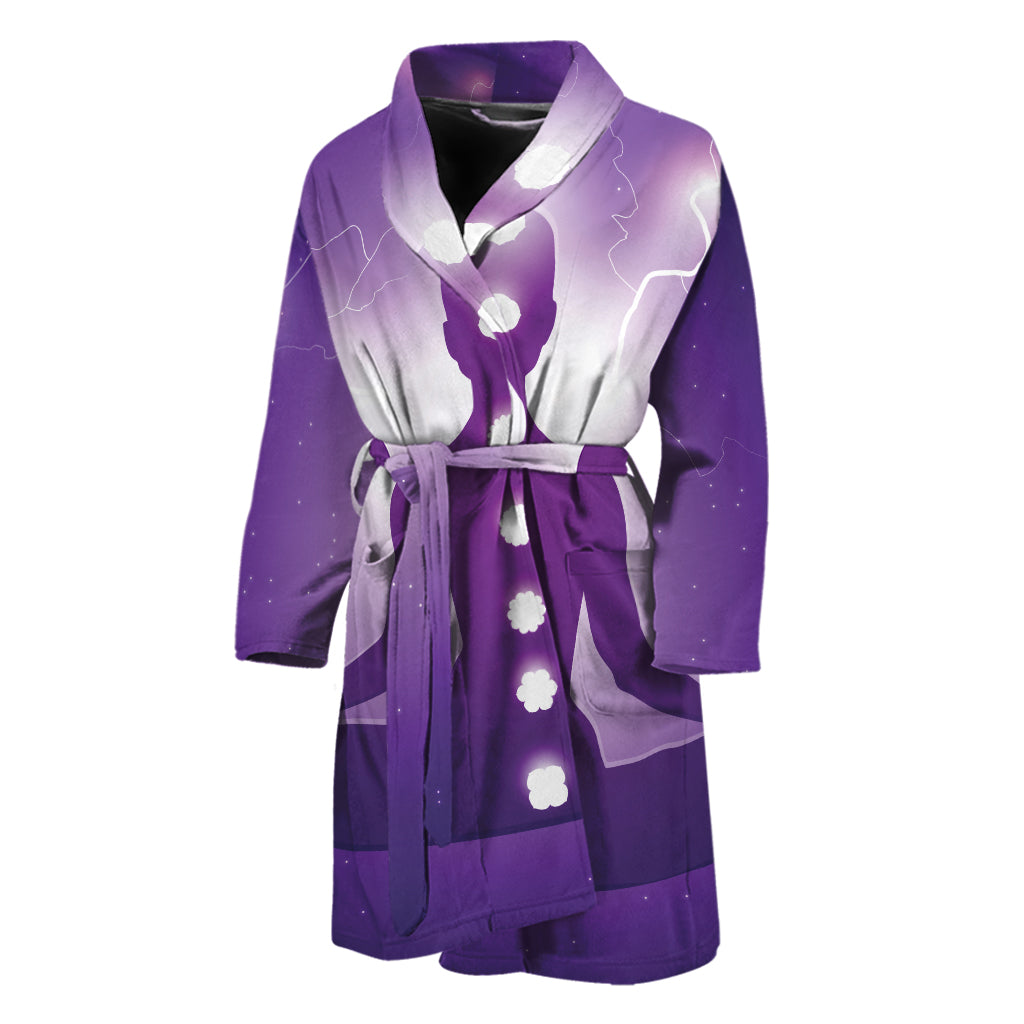 Power Of Seven Chakras Print Men's Bathrobe