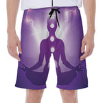 Power Of Seven Chakras Print Men's Beach Shorts