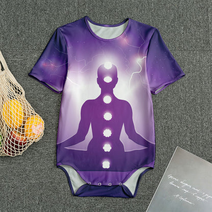 Power Of Seven Chakras Print Men's Bodysuit