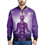 Power Of Seven Chakras Print Men's Bomber Jacket