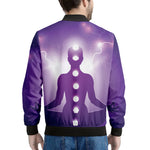Power Of Seven Chakras Print Men's Bomber Jacket