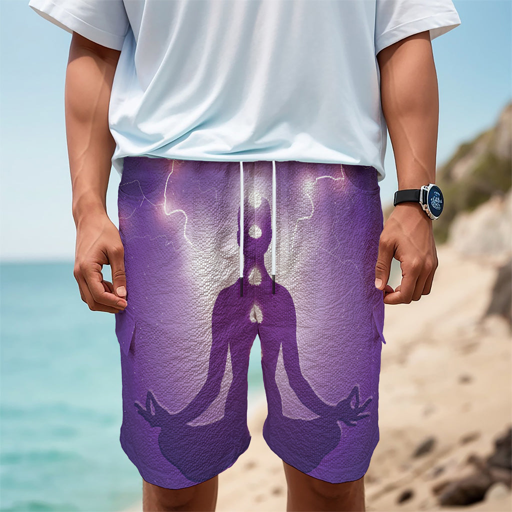 Power Of Seven Chakras Print Men's Cargo Shorts