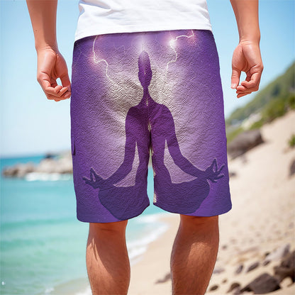 Power Of Seven Chakras Print Men's Cargo Shorts