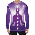 Power Of Seven Chakras Print Men's Long Sleeve T-Shirt